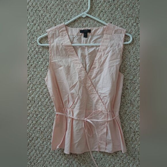 J.Crew cotton sleeveless wrap top in subtle pink size 2 - Picture 1 of 9